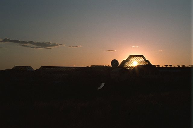 Biosphere 2 at sunset